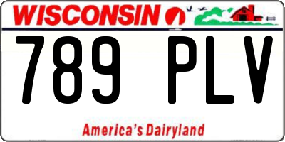 WI license plate 789PLV