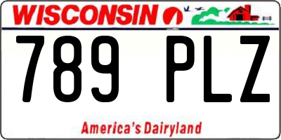 WI license plate 789PLZ