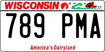 WI license plate 789PMA