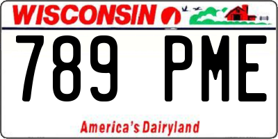 WI license plate 789PME