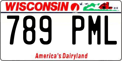 WI license plate 789PML