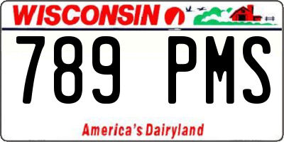 WI license plate 789PMS