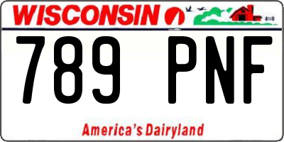WI license plate 789PNF