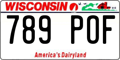 WI license plate 789POF