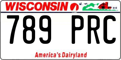 WI license plate 789PRC