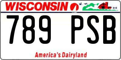 WI license plate 789PSB