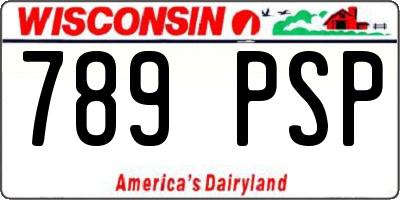 WI license plate 789PSP