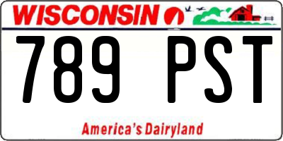WI license plate 789PST