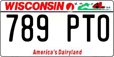 WI license plate 789PTO