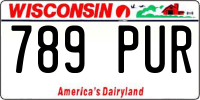 WI license plate 789PUR
