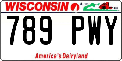 WI license plate 789PWY
