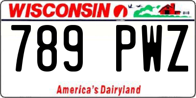 WI license plate 789PWZ