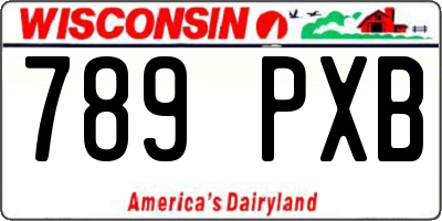 WI license plate 789PXB