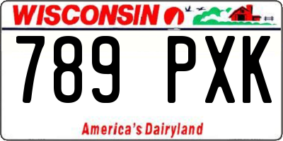 WI license plate 789PXK
