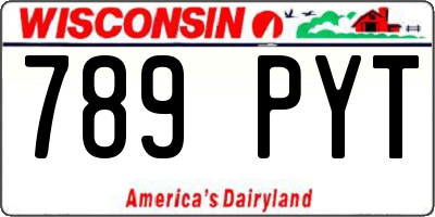 WI license plate 789PYT