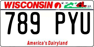 WI license plate 789PYU