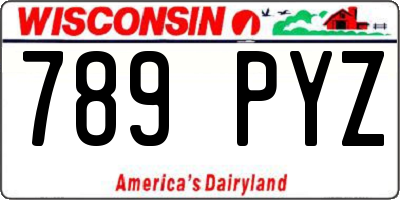 WI license plate 789PYZ