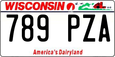WI license plate 789PZA