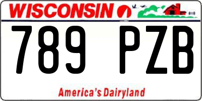 WI license plate 789PZB