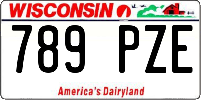 WI license plate 789PZE