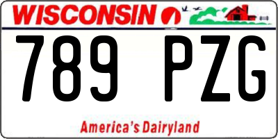 WI license plate 789PZG