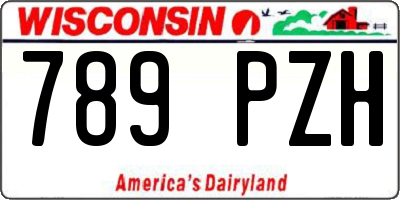 WI license plate 789PZH