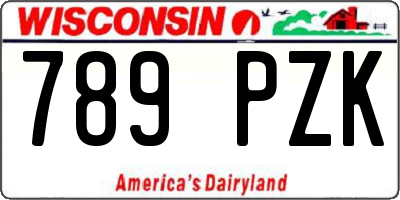 WI license plate 789PZK