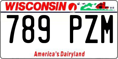 WI license plate 789PZM