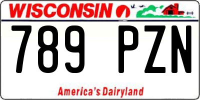 WI license plate 789PZN
