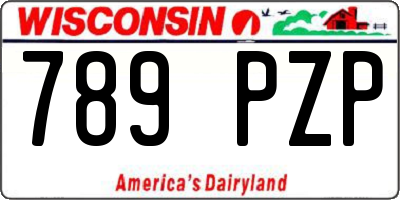 WI license plate 789PZP
