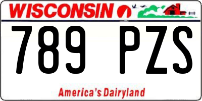 WI license plate 789PZS