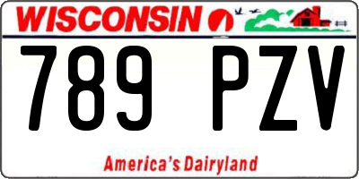 WI license plate 789PZV