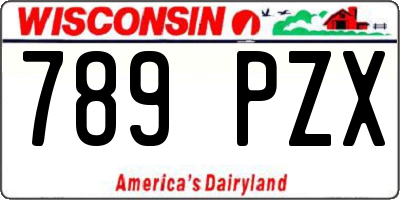 WI license plate 789PZX