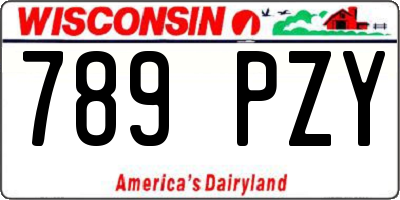 WI license plate 789PZY