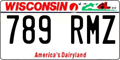 WI license plate 789RMZ