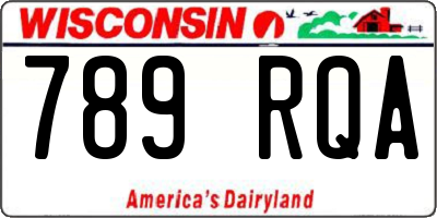 WI license plate 789RQA