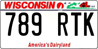 WI license plate 789RTK
