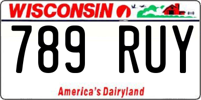 WI license plate 789RUY