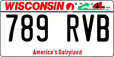 WI license plate 789RVB