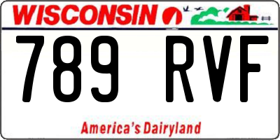 WI license plate 789RVF