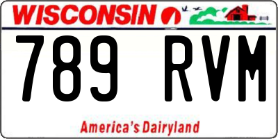 WI license plate 789RVM