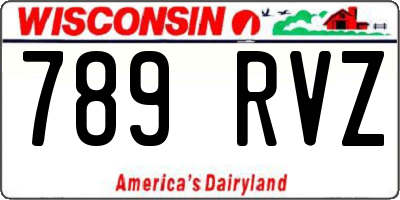 WI license plate 789RVZ