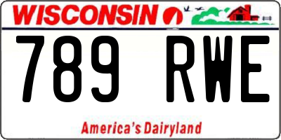 WI license plate 789RWE