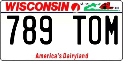 WI license plate 789TOM