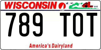 WI license plate 789TOT