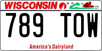 WI license plate 789TOW