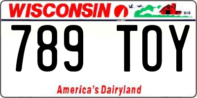 WI license plate 789TOY