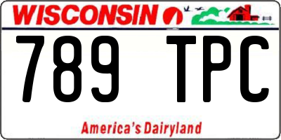 WI license plate 789TPC