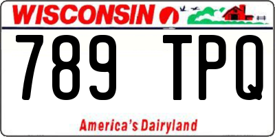 WI license plate 789TPQ