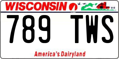 WI license plate 789TWS
